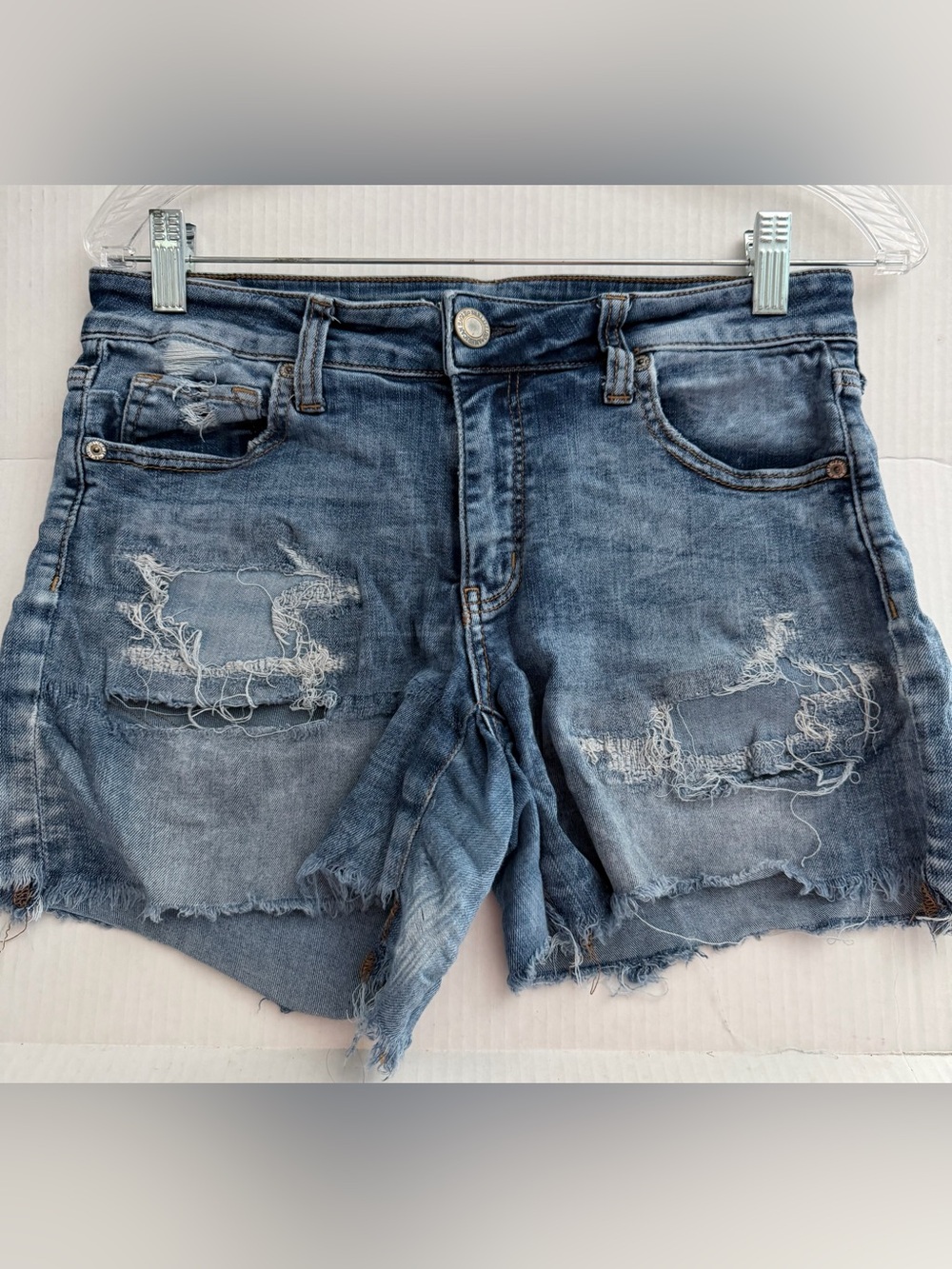 American Eagle Outfitters Distressed Blue Denim Jean Shorts